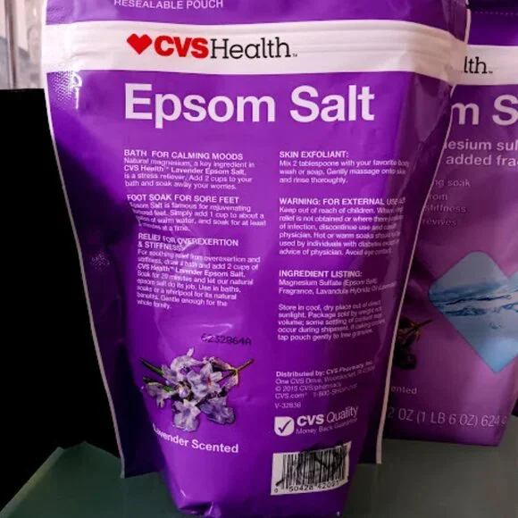 2pc LOT CVS Epsom Salt Lavender For Bath 44 Total Ounces (22 Ounces X 2)**NEW! - Picture 5 of 8